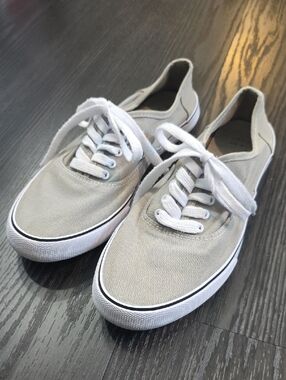 a new day Gray Canvas Low-Top Sneakers with White Soles